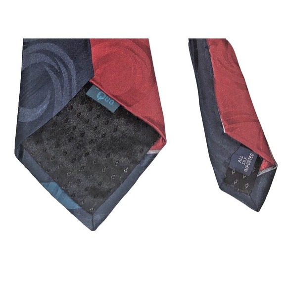 Status Quo Men's Paisley Patch Block Medallion 100% Silk Multi Color Necktie 57" - Picture 4 of 10